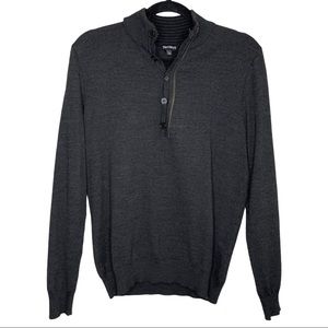 NetWork Men's Quarter Button Pull Over Sweater Medium